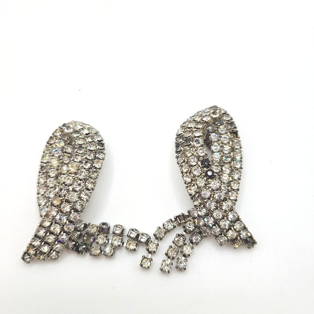 Vintage Musi Shoe Clips, Rhinestone